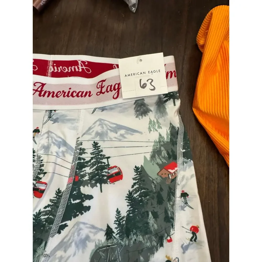 American Eagle Outfitters flex boxer shorts size small with ski resort scene